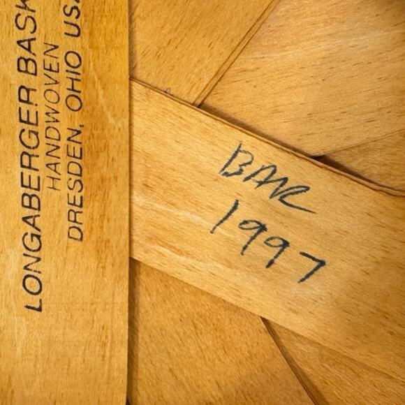 Vintage 1997 Longaberger corn basket Large Woven Basket with Handles & liner - Picture 6 of 11